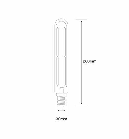 Classic Deco LED 280mm Tubular Line Radio Type Bulb, E27 Dimmable 6W, 500lm.