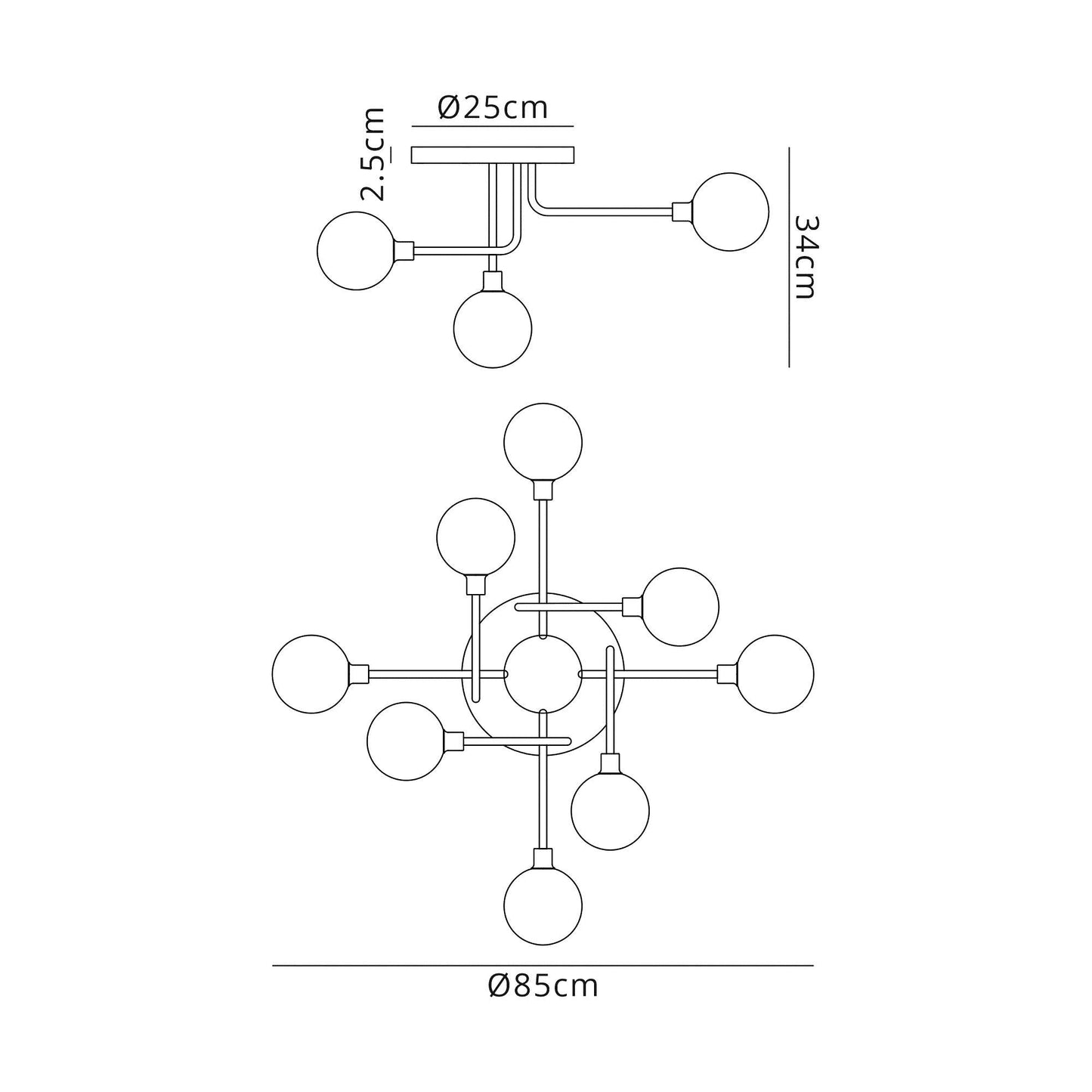 Tesla 9 Light Semi Flush