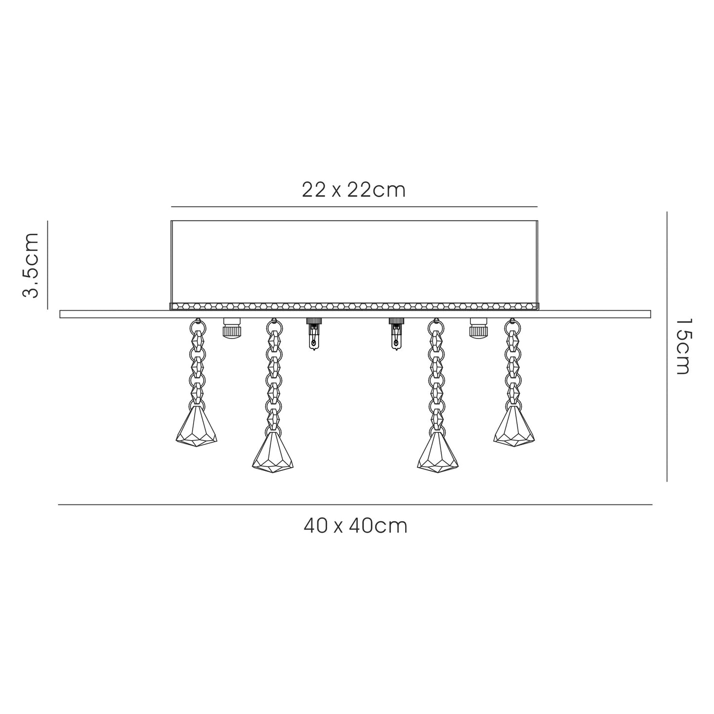 Theo Flush Ceiling Light with Crystal Droplets