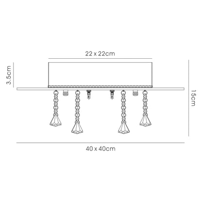 Theo Flush Ceiling Light with Crystal Droplets