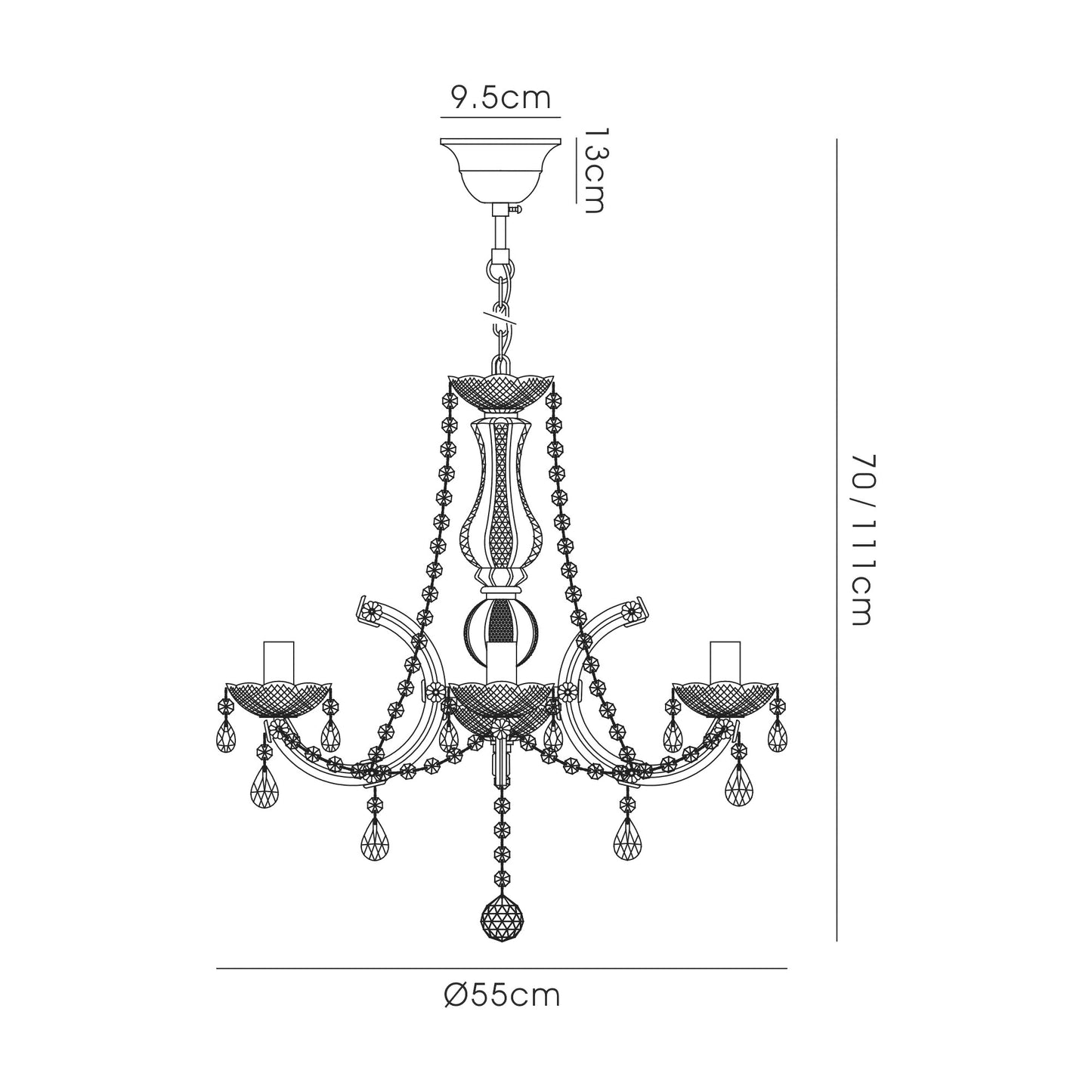 Gabrielle Chandelier With Acylic Sconce