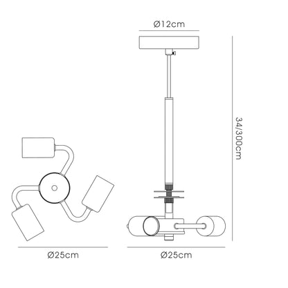 Baymont 3 Light Pendant Fititng