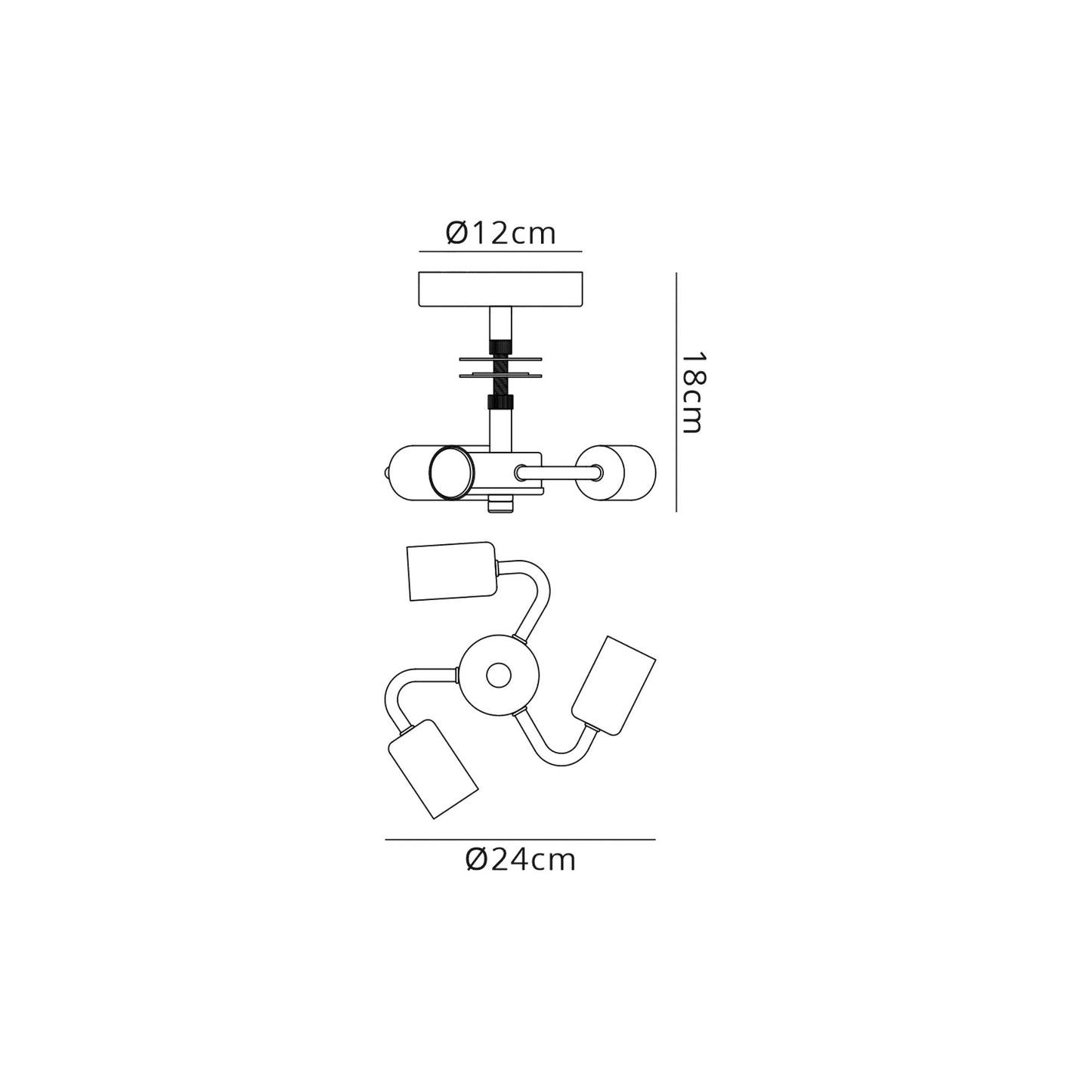 Baymont 3 Light Flush Fitting