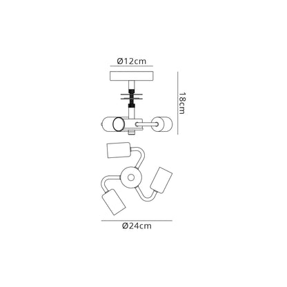 Baymont 3 Light Flush Fitting