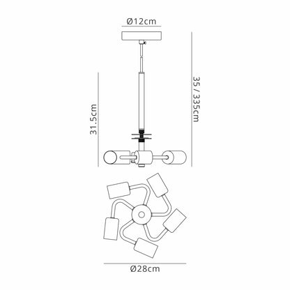 Baymont 5 Light Pendant Fitting