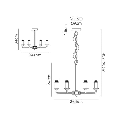 Banyan 6 Light Armed Traditional Candelabra E14   (Deco D0671)