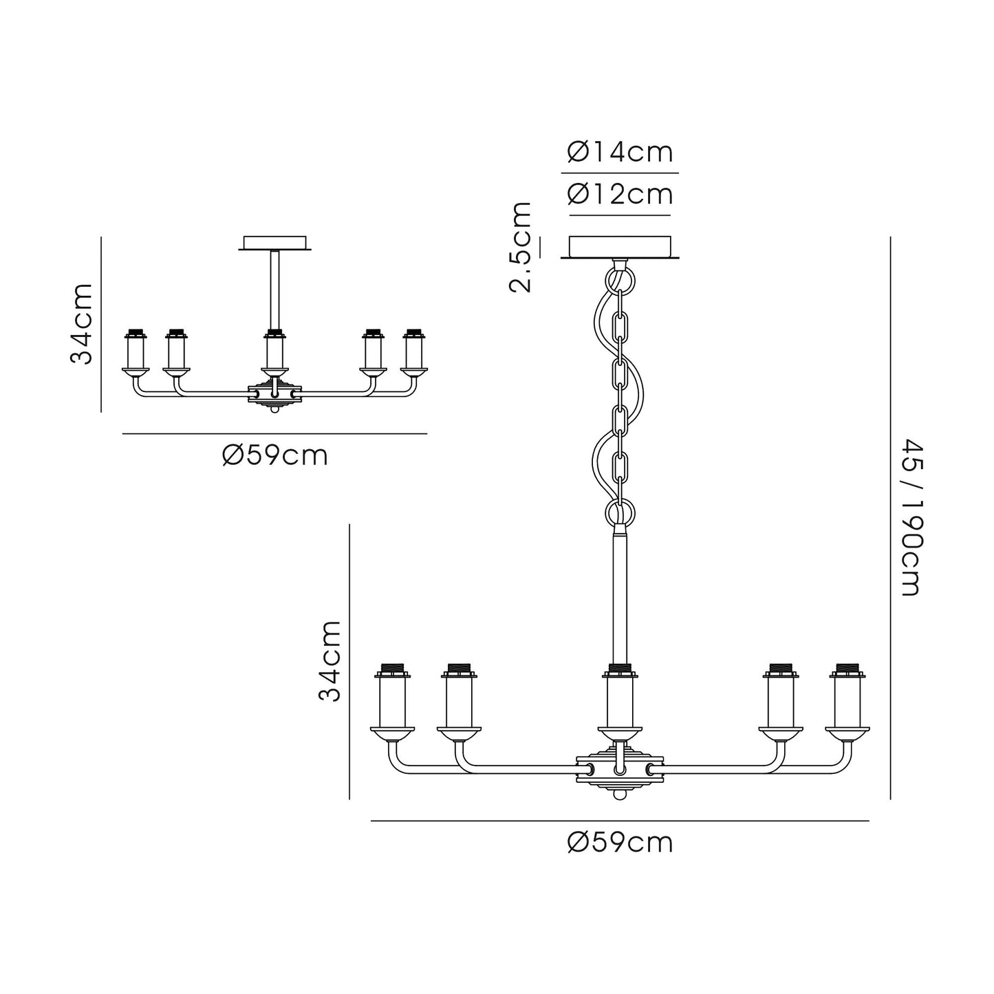 Banyan 8 Light Traditional Armed Chandelier E14  (Deco D0677)