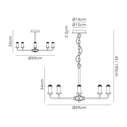 Banyan 8 Light Traditional Armed Chandelier E14  (Deco D0677)