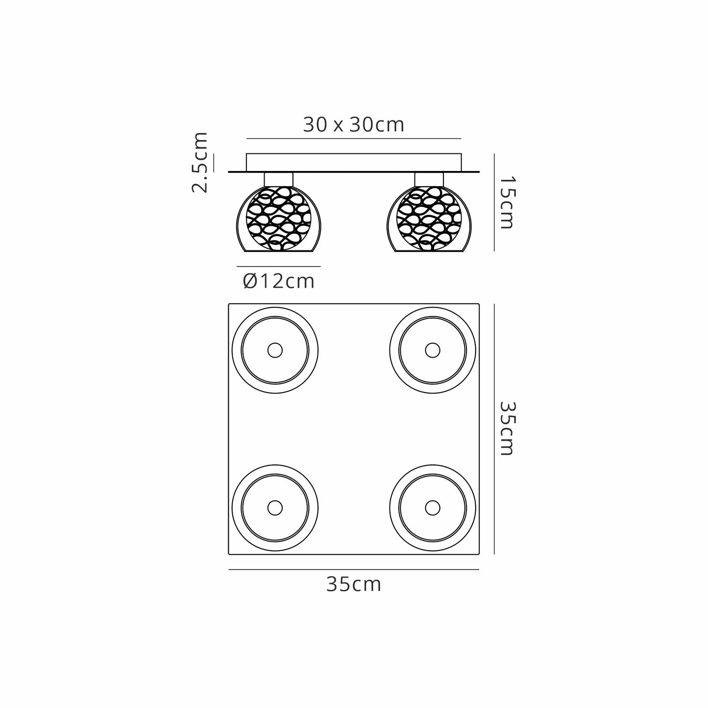 Talia Flush Square Ceiling Light