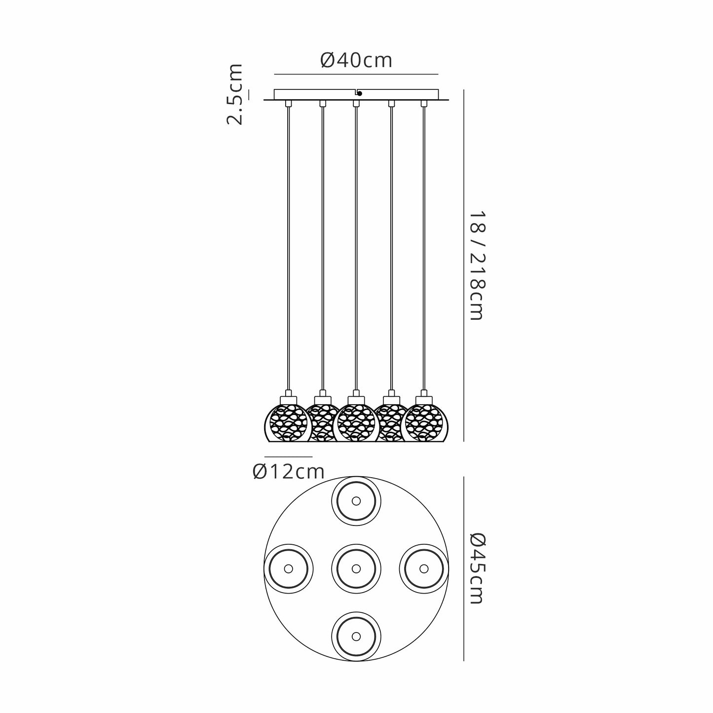 Talia 5 Light Multi Pendant