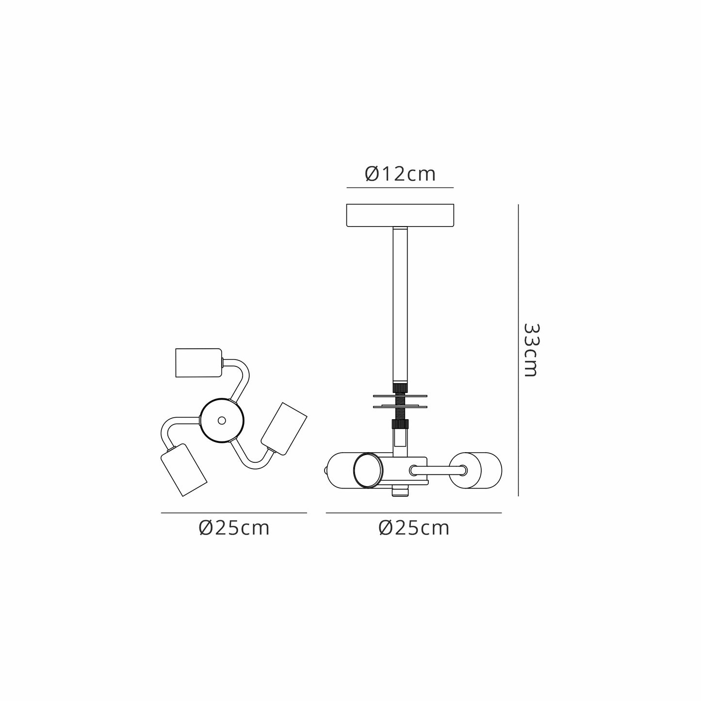 Baymont 3 Light Semi Flush Fititng