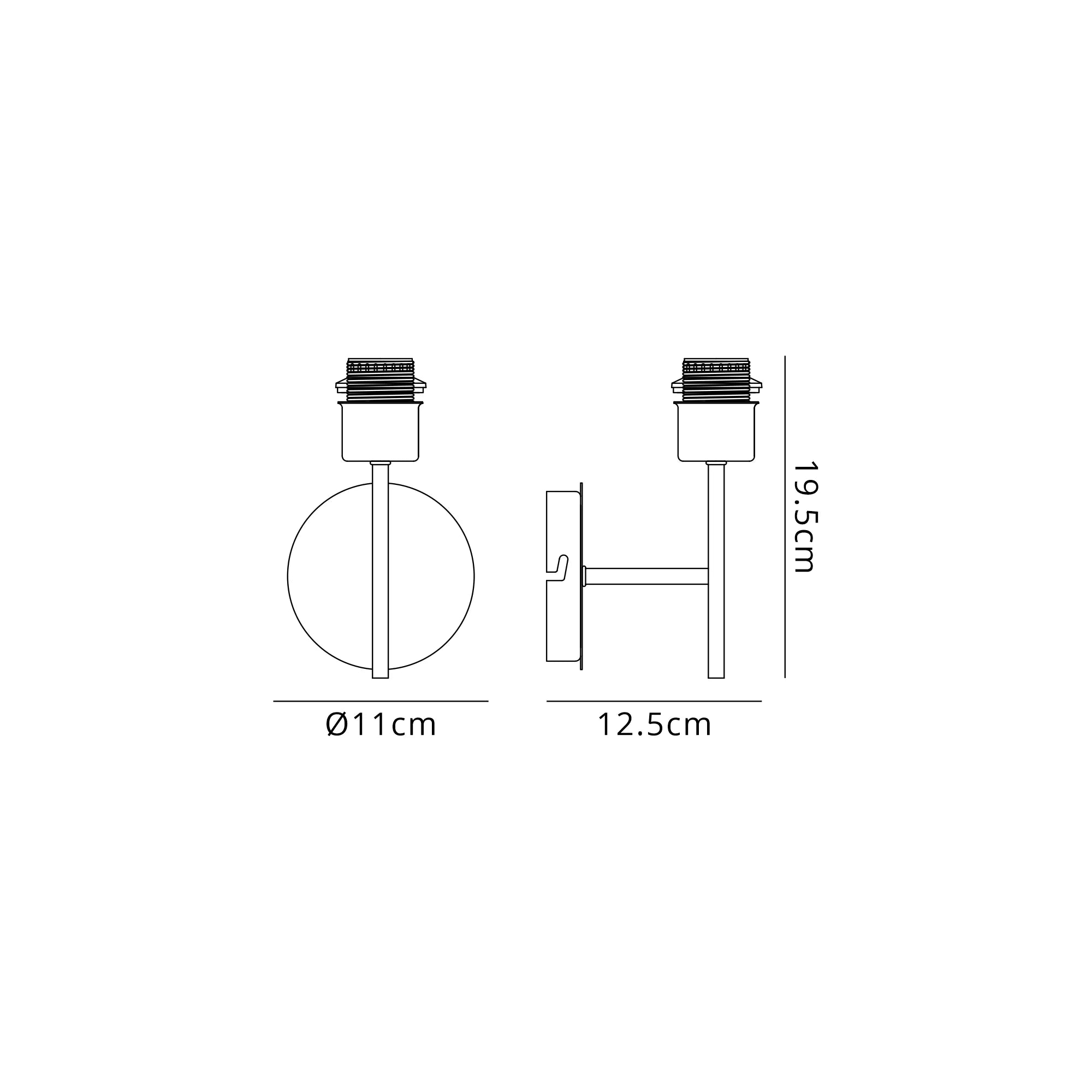 Carlton Single With Rocker Switch, 1x E27