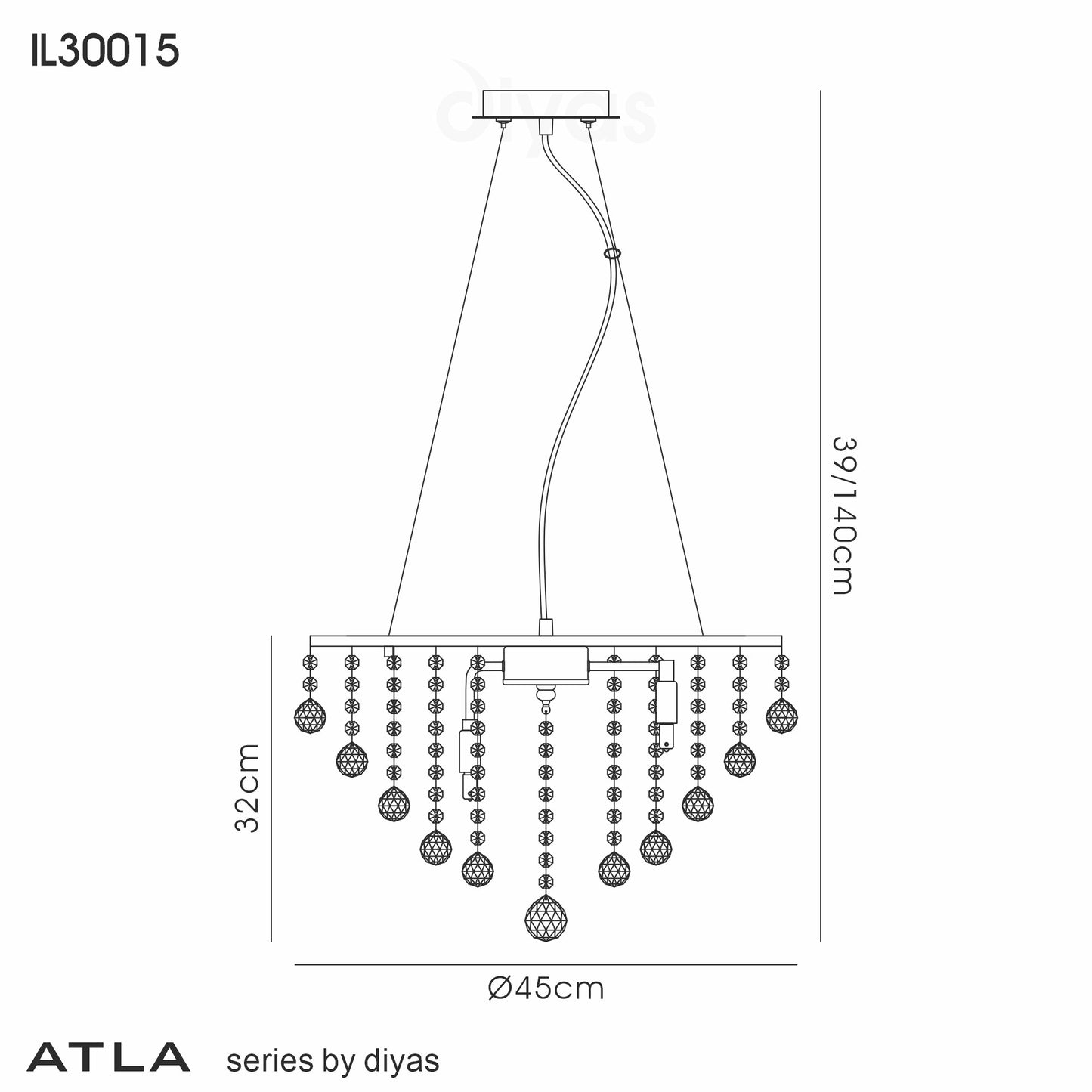 Atla Crystal Pendant Light