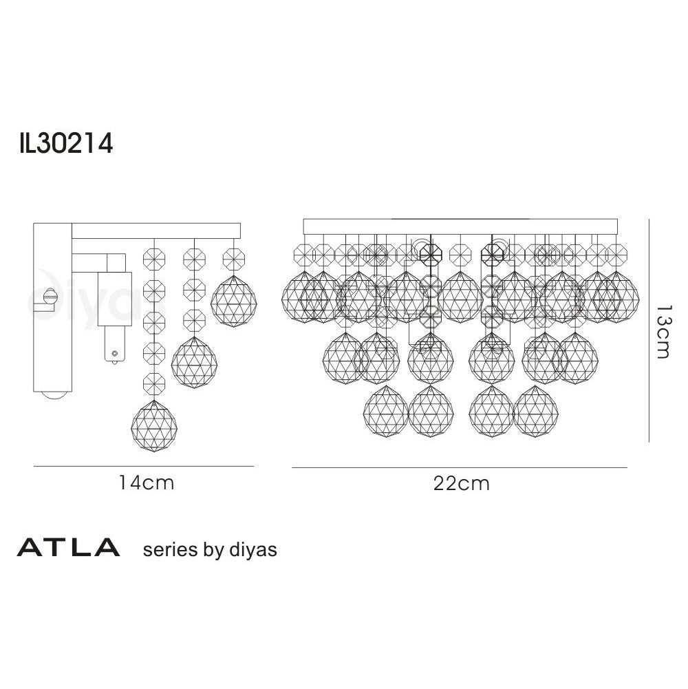 Atla Crystal Wall Light