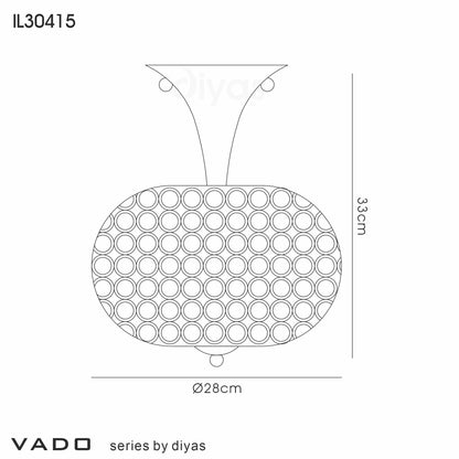 Vado Semi Ceiling 3 Light G9 Polished Chrome/Crystal