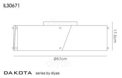 Dakota Small 4 Light Ceiling Flush Fitting in a Retro Style (DIYAS IL30671)