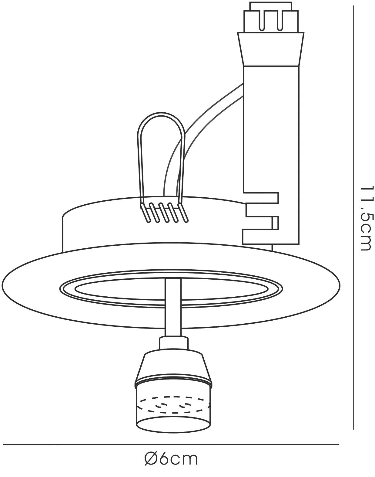 Downlight Component Kit Lampholders And Retaining Ring French Gold For Various Crystal Rims, Cut Out: 62mm (DIYAS IL30800FG)