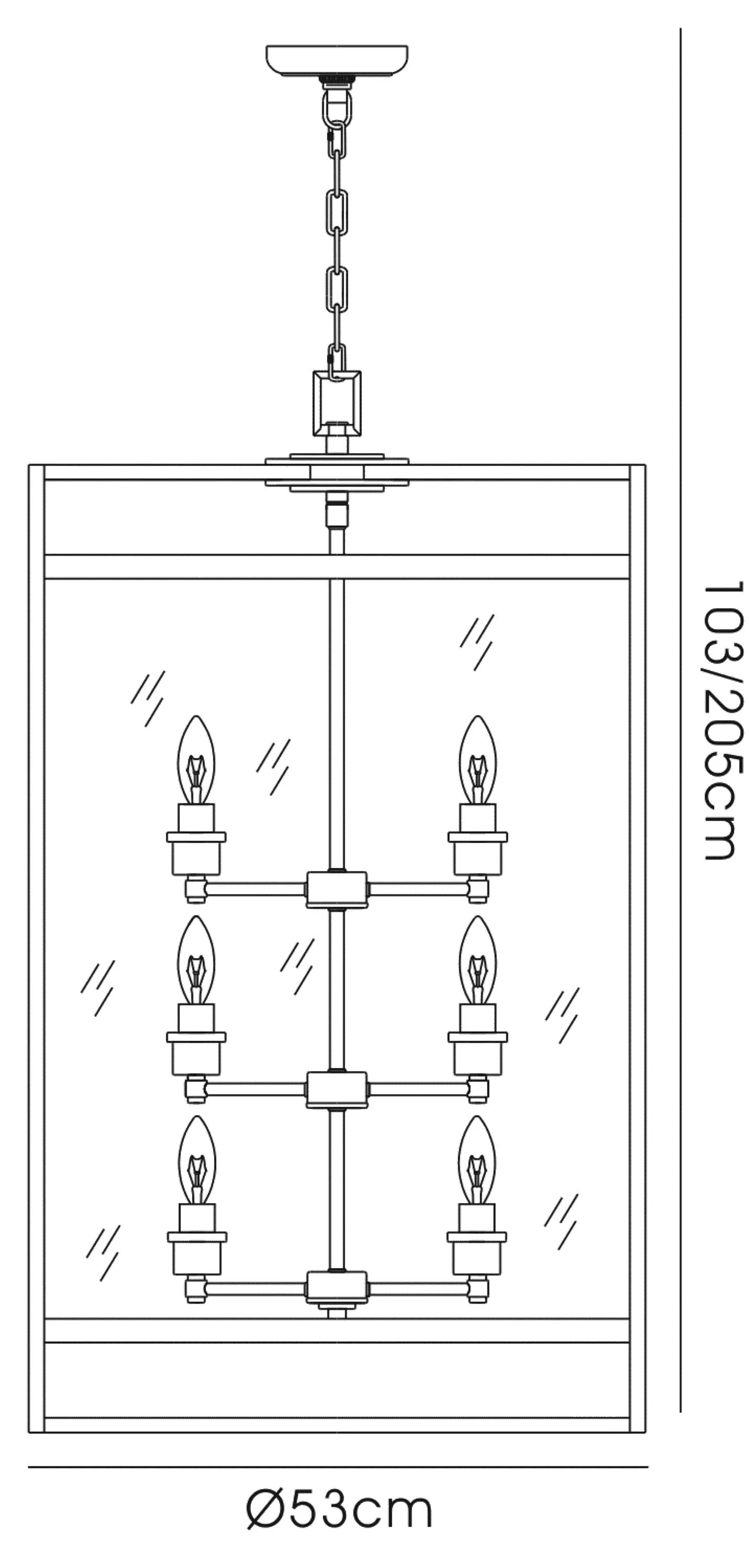 Eaton Pendant 12 Light E14 Metal and Glass Lantern (Diyas il31095/il31085)