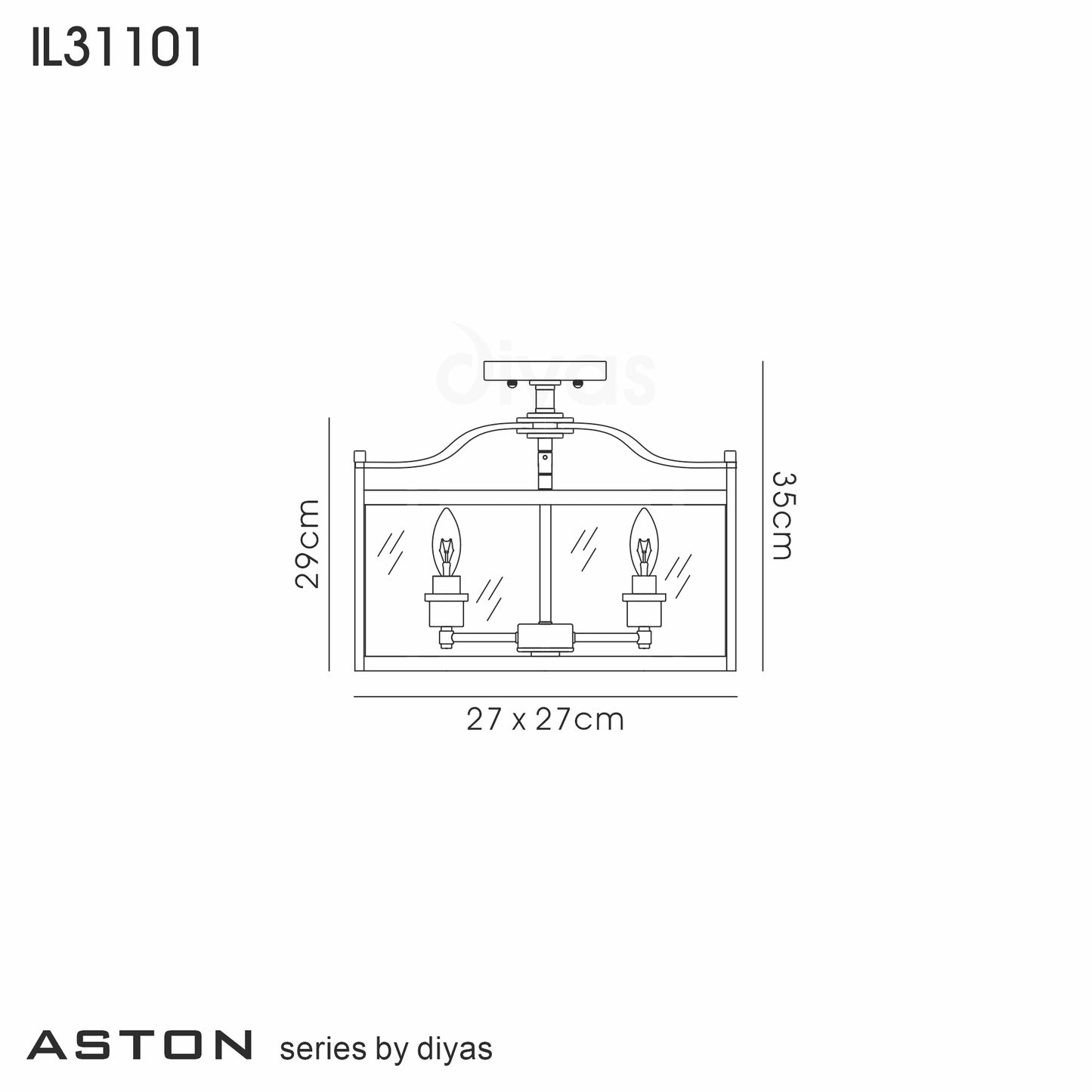 Aston Large Semi Flush Light