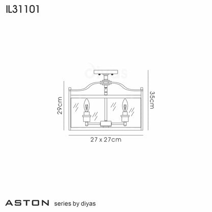 Aston Large Semi Flush Light