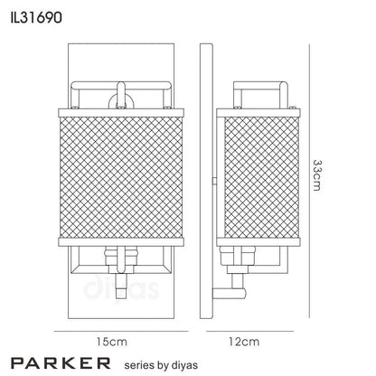 Parker Wall Lamp 1 Light E27 Weathered Zinc/Brushed Nickel