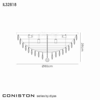 Coniston Large Flush Ceiling Light