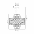 Lola 55cm Chandelier Art Deco Style Pendant, 9 x E14