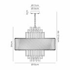 Lola 70cm Chandelier Art Deco Style Pendant, 13 x E14