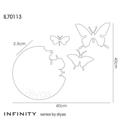 Infinity Cutout Butterfly Clock