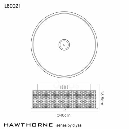 Hawthorne LED Crystal Flush Light