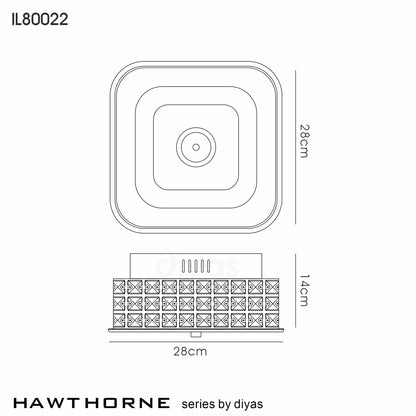 Hawthorne LED Crystal Flush Light