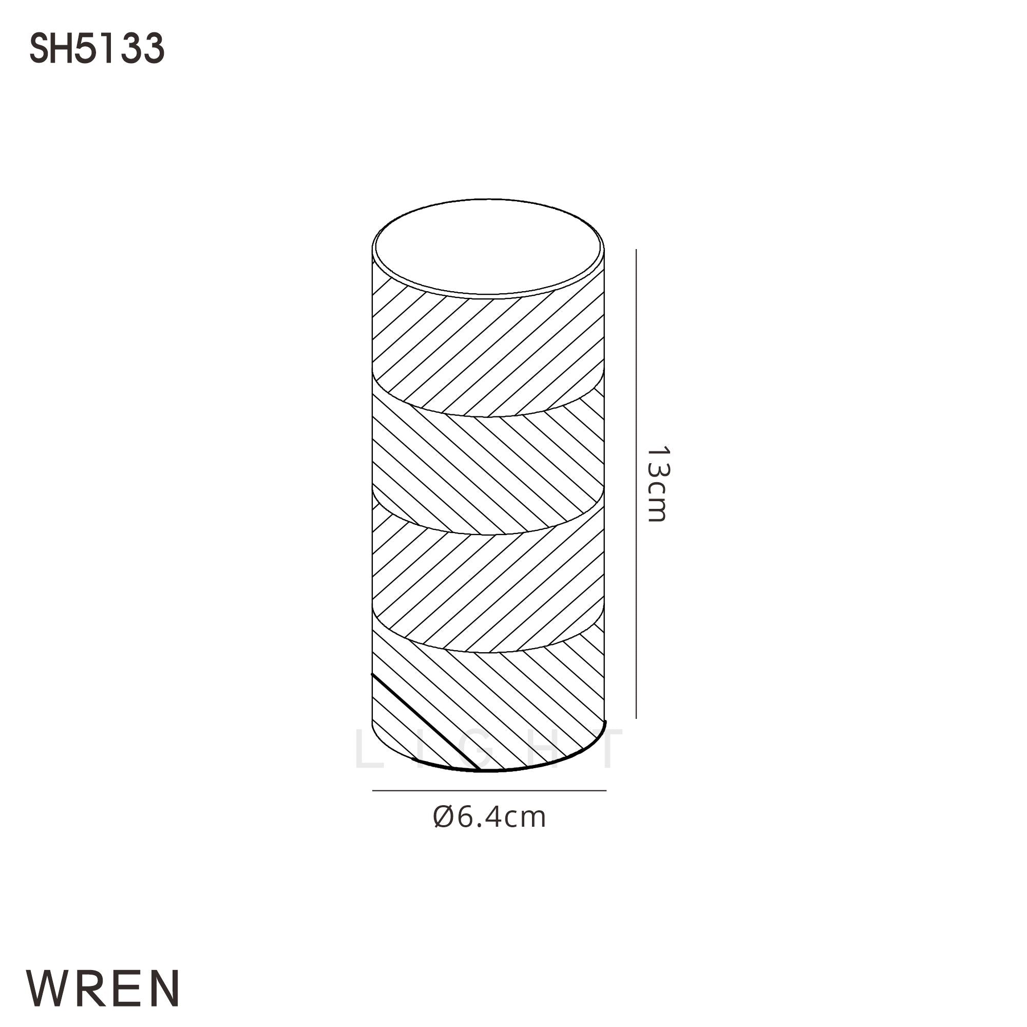 Dean 13cm Diagonal Line Acrylic Shade (H), Clear/Frosted