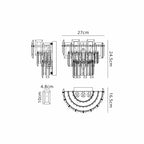 Georgia Wall Lamp 2 Light E14, Polished Nickel and Faceted Glass in a Choice of 3 Colours.