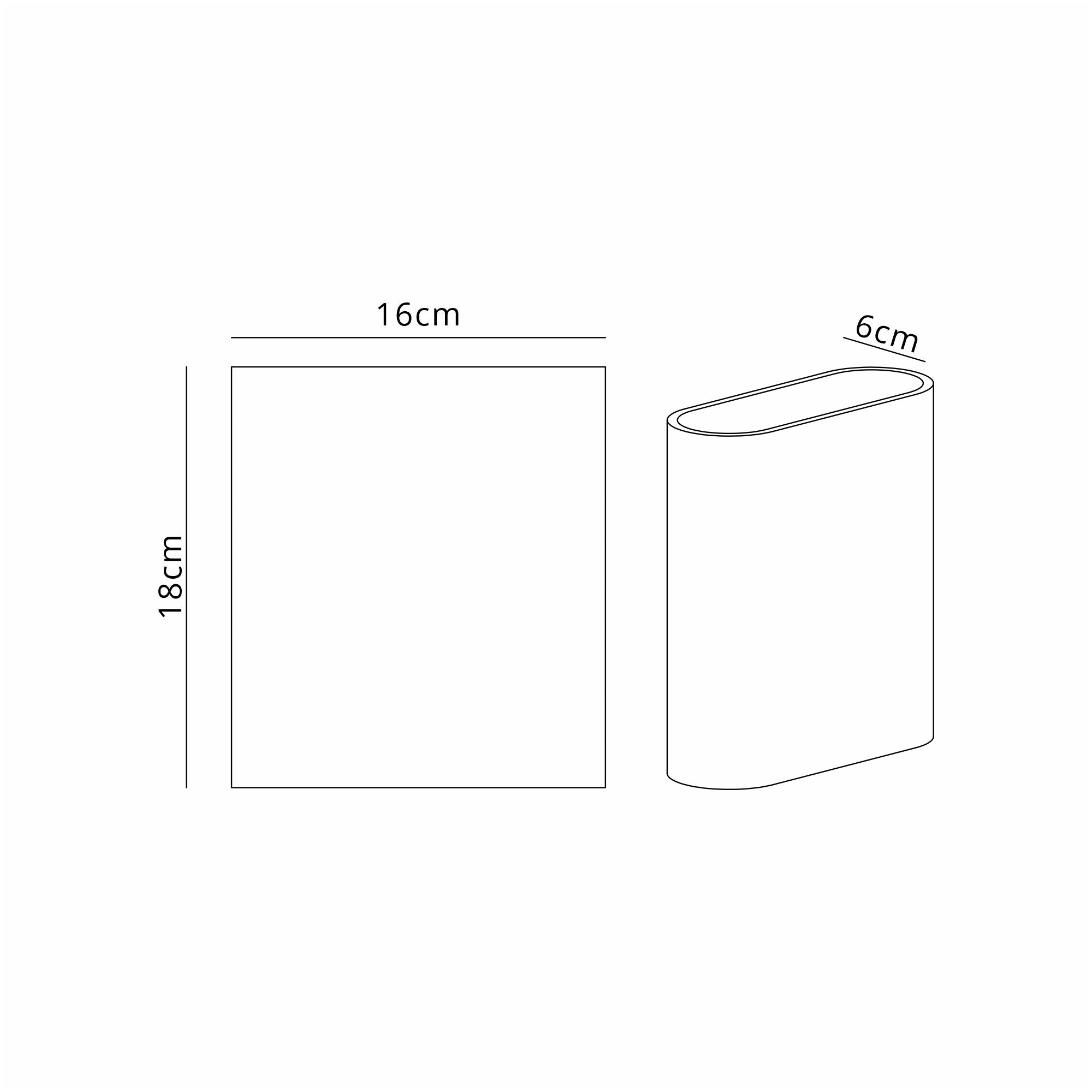 Zane Wall Lamp With 160 x 180mm Flat Shade, 2 x 6.5W LED, 3000K, 900lm, IP65