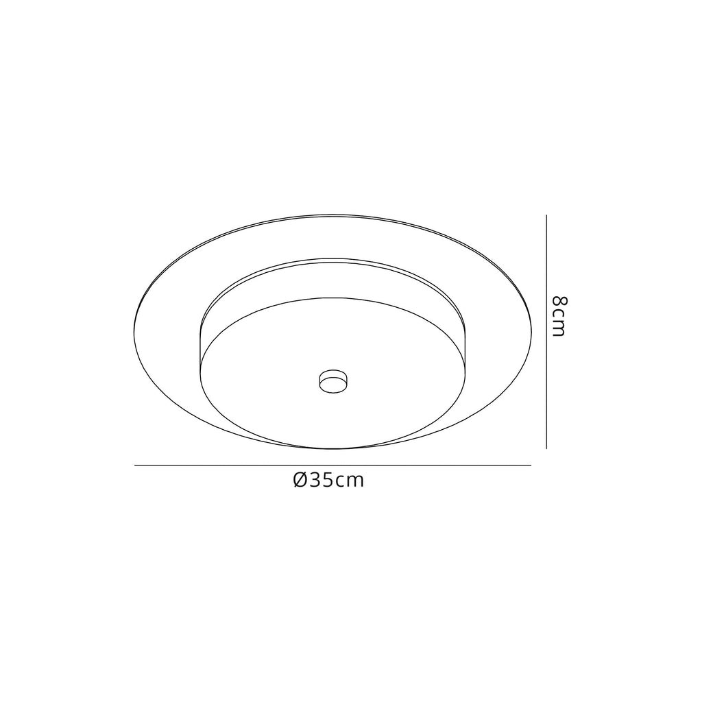 Mist 35cm Bathroom Ceiling Light , 18W LED, 3000K, 1080lm, IP44 Rated