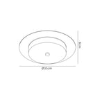 Mist 35cm Bathroom Ceiling Light , 18W LED, 3000K, 1080lm, IP44 Rated