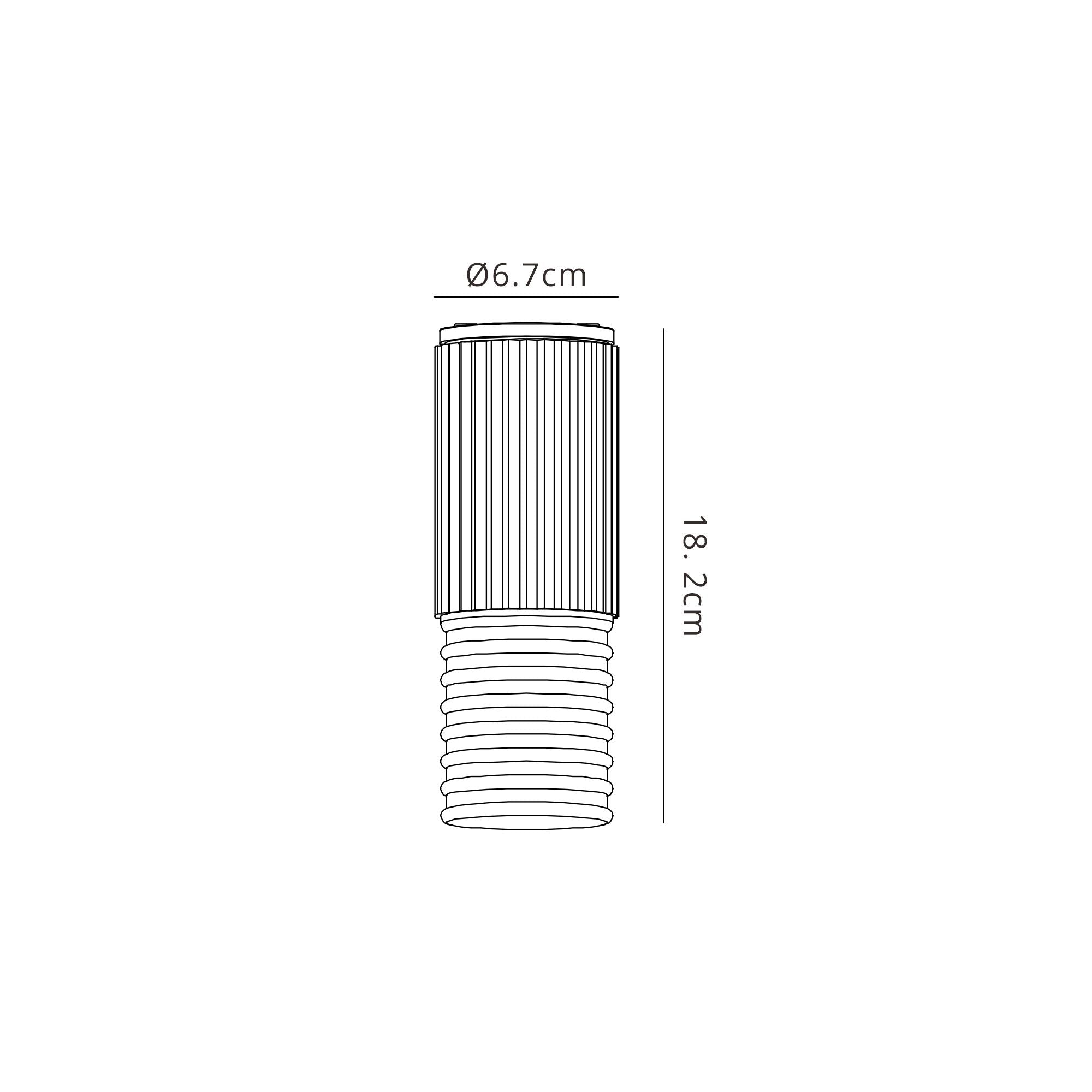 Dean 6.7cm Ribbed Line Ceiling With Horizontal Line Acrylic Shade, 1 x GU10, IP54