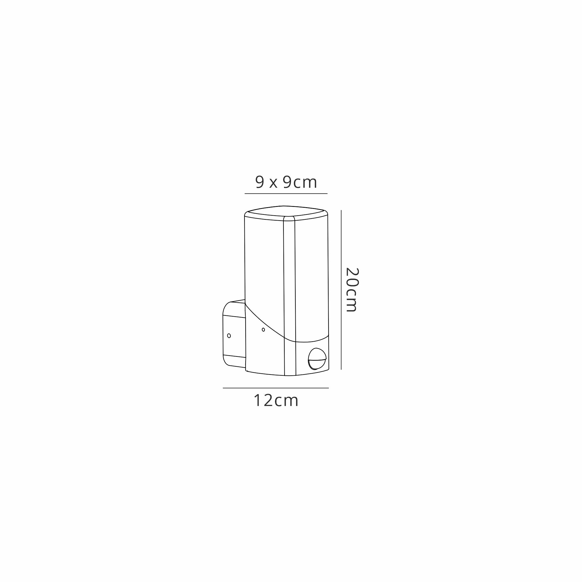 Arty Wall Lamp With PIR Sensor 1 x E27, IP44
