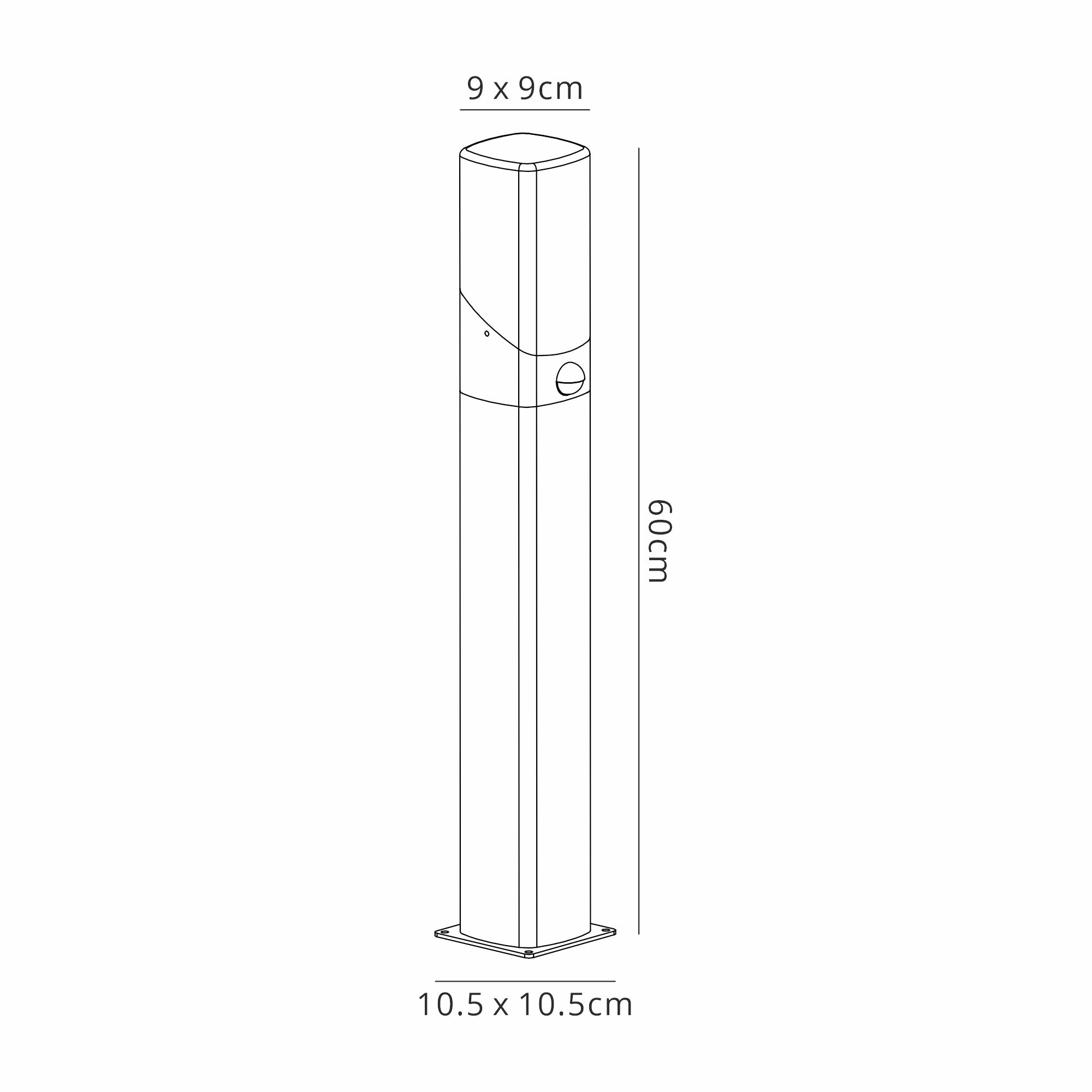 Arty Post Lamp / Bollard With PIR Sensor 1 x E27, IP44