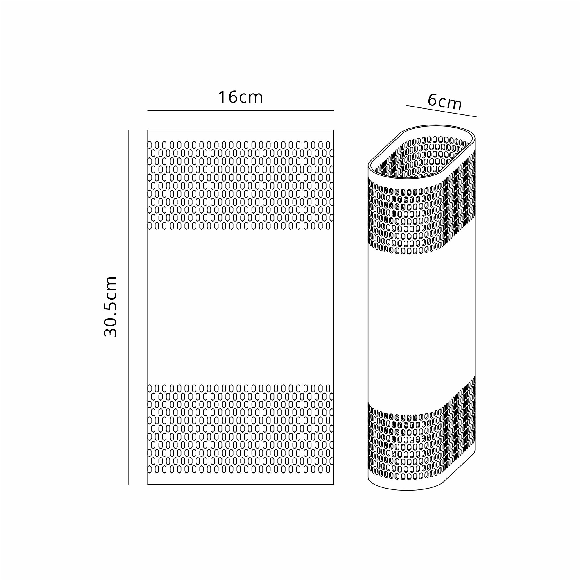 Zane Wall Lamp With 160 x 305mm Mesh Oval Pattern Shade, 2 x 6.5W LED, 3000K, 900lm, IP6