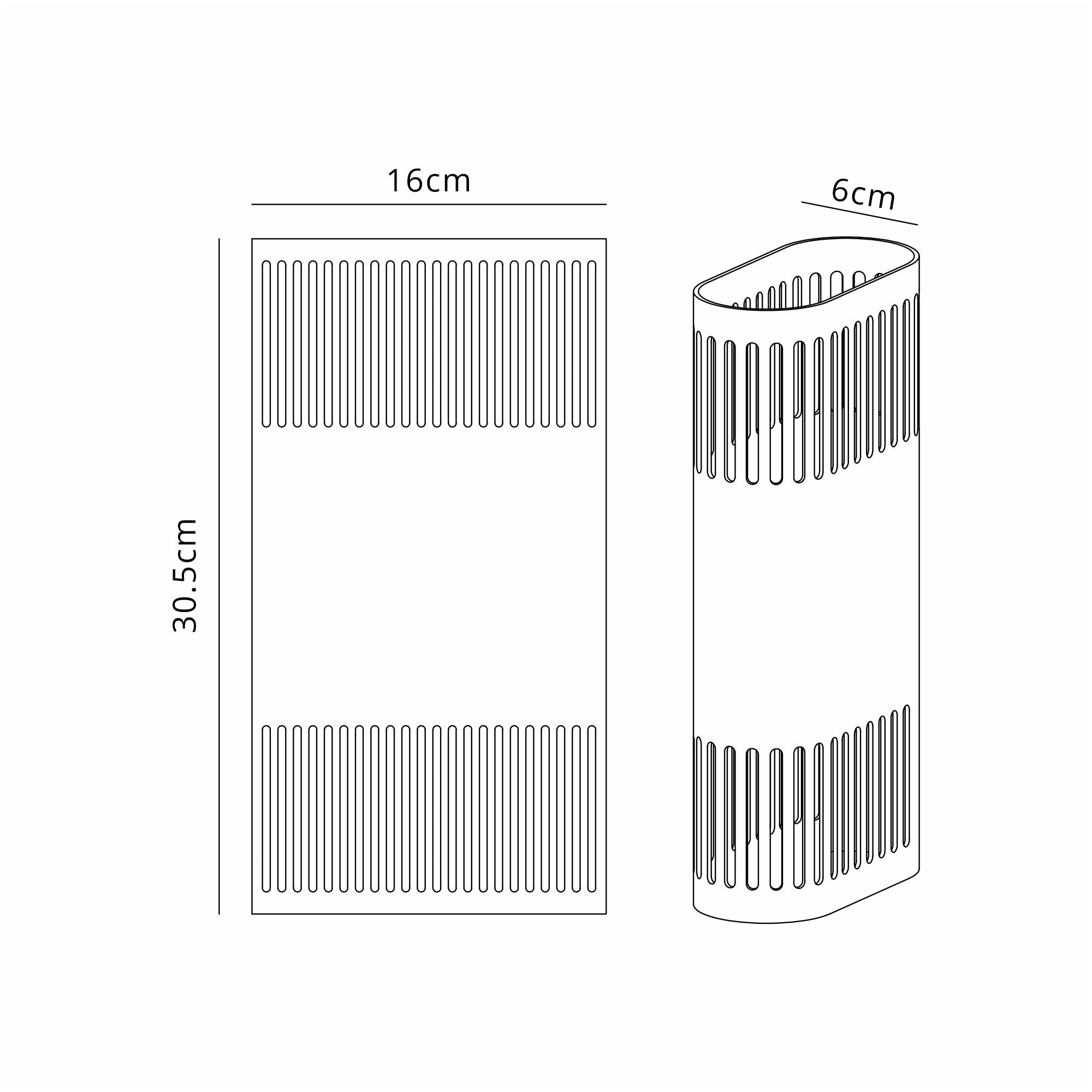 Zane Wall Lamp With 160 x 305mm Mesh Line Pattern Shade, 2 x 6.5W LED, 3000K, 900lm, IP6