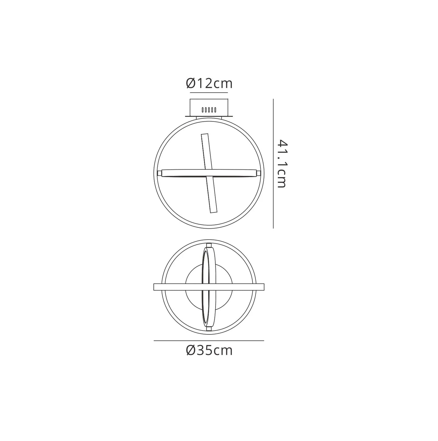 EX DISPLAY - Orbital Ceiling Round 35cm, 3 Ring, 40W LED 3000K, 1510lm, White, 3yrs Warranty