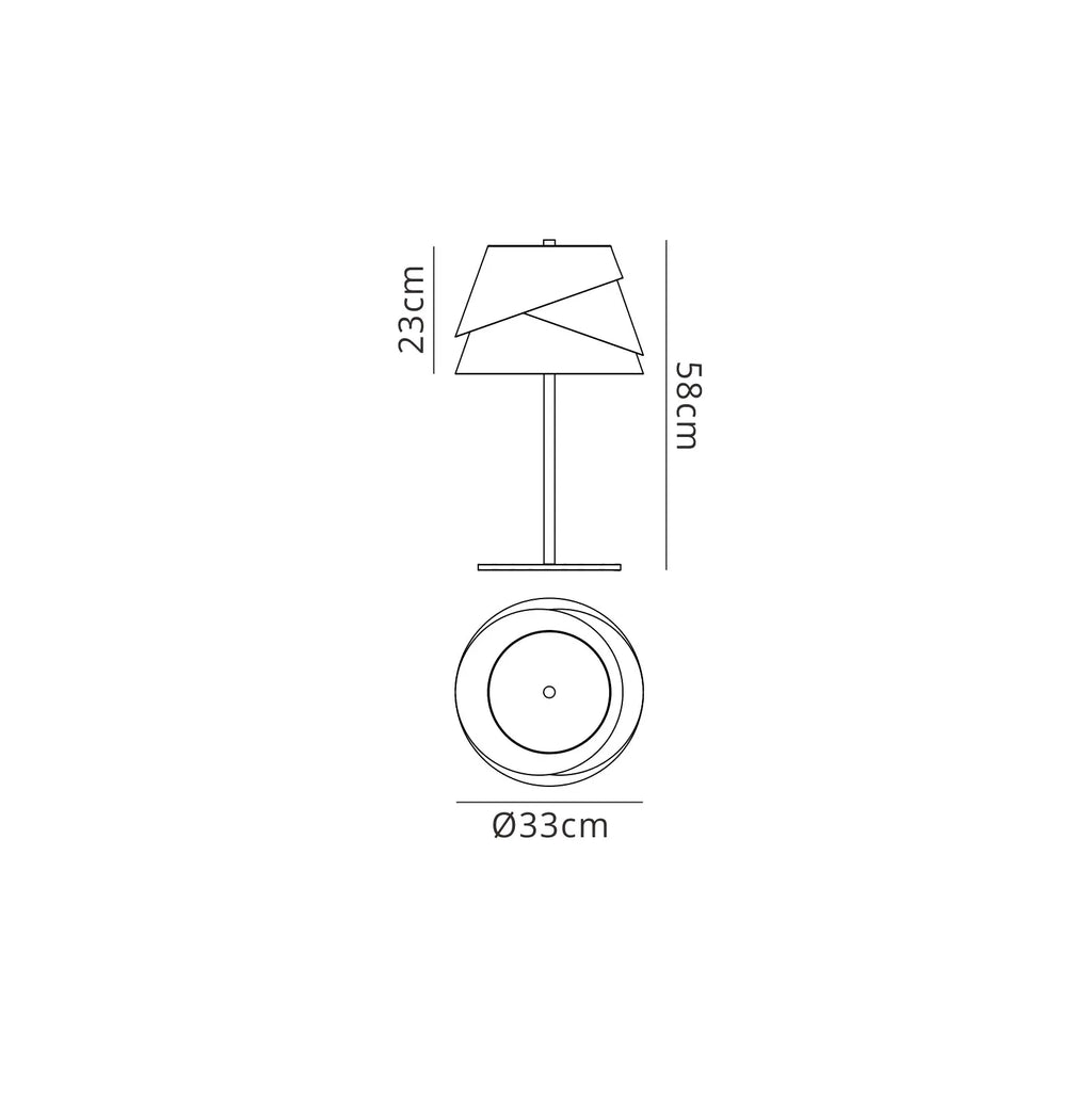 Alboran Table Lamp, 1x E27,  Iron with Aluminium Shade (Mantra m5863)
