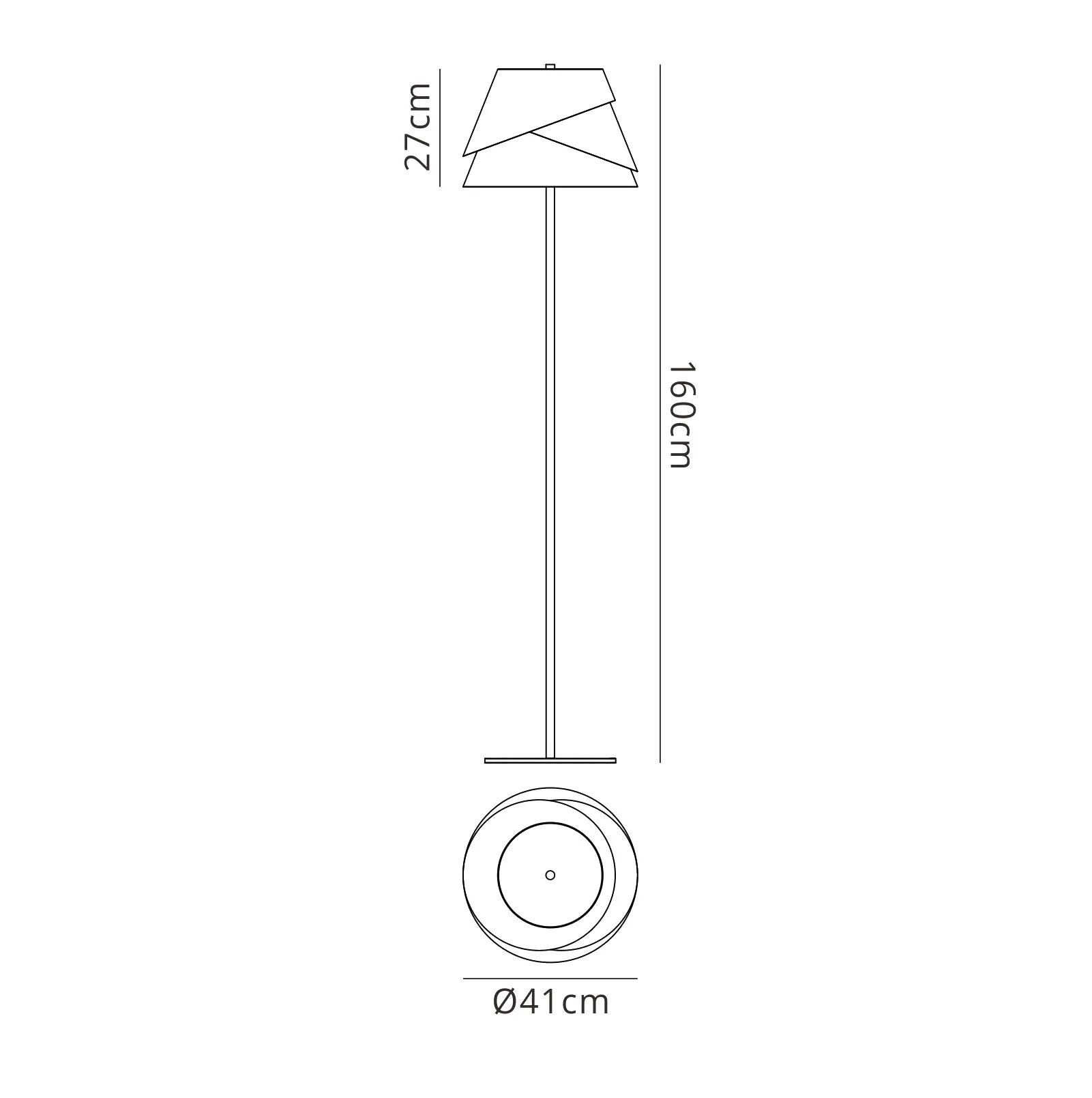Alboran Floor Lamp 1x40W Iron with an Aluminium Shade (Mantra m5864)