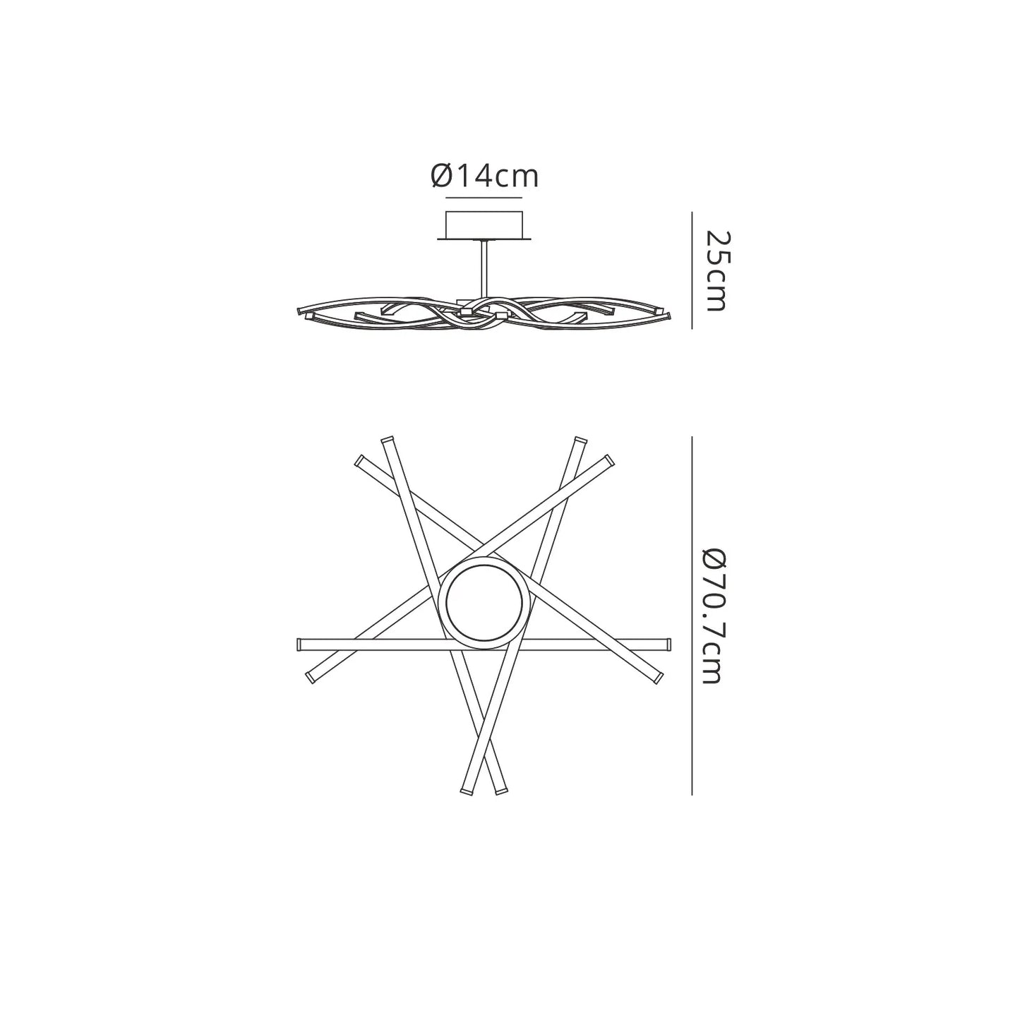 Aire LED Ceiling 70.5cm Round 42W 3000K, 3700lm, Dimmable, Silver/Frosted Acrylic/Polished Chrome (Mantra m5917)