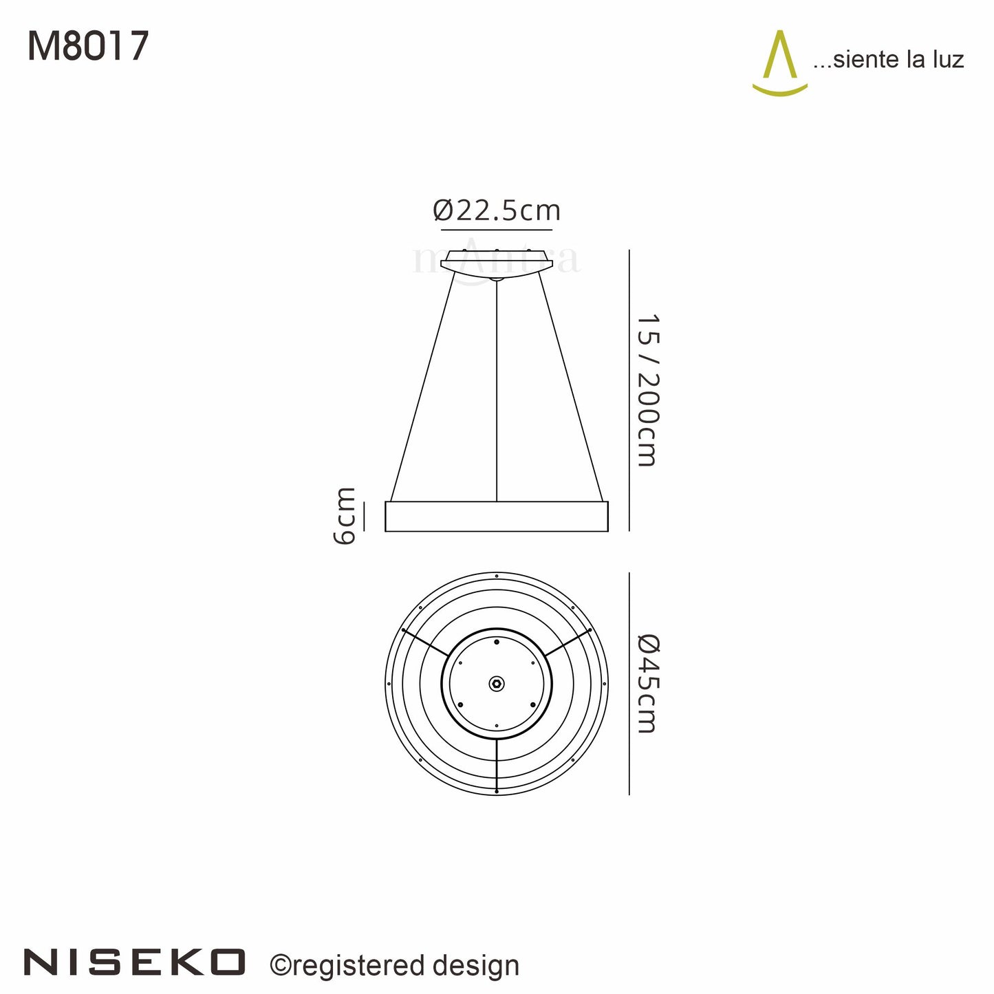 Niseko LED Neon Pendant Light with Remote Control - Small