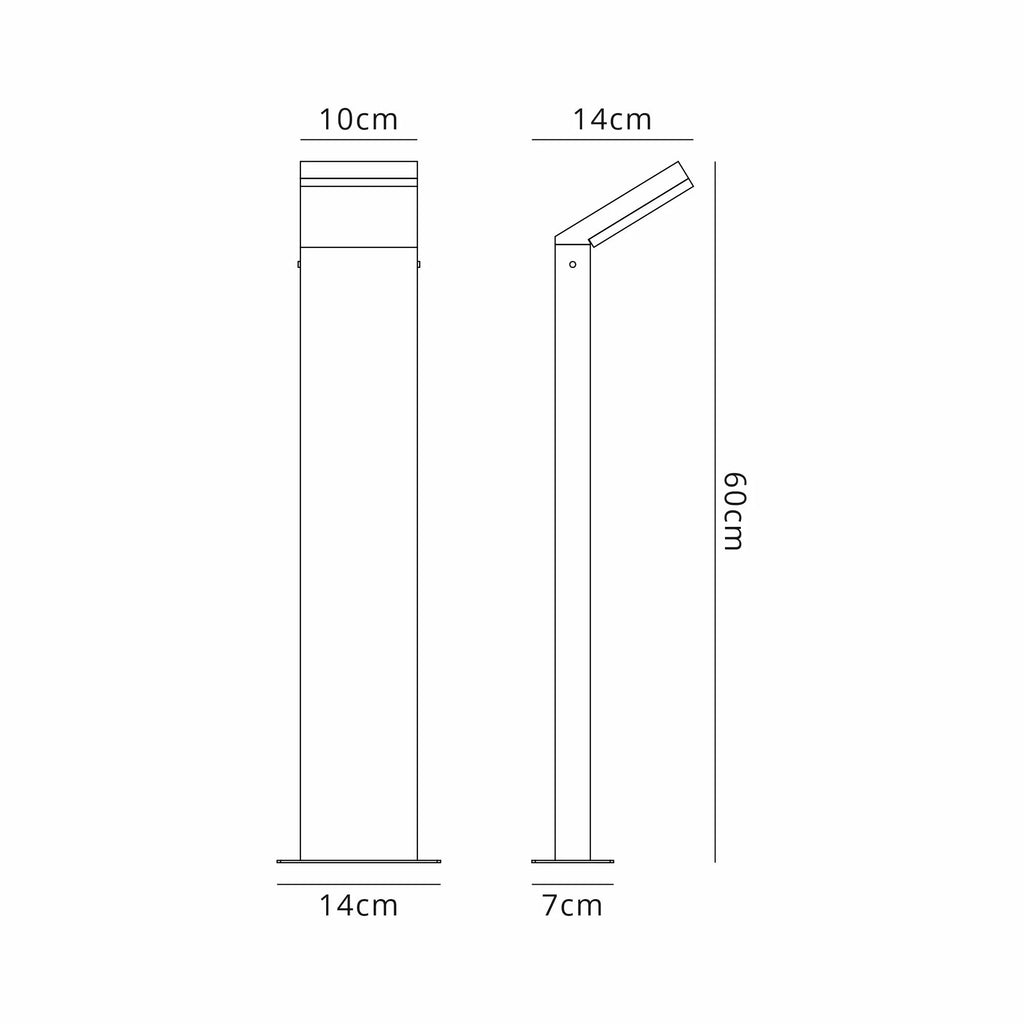Alpine Slimline Bollard, 12W LED, 3000K, 1020lm, IP65, in Anthracite (Mantra M8151)