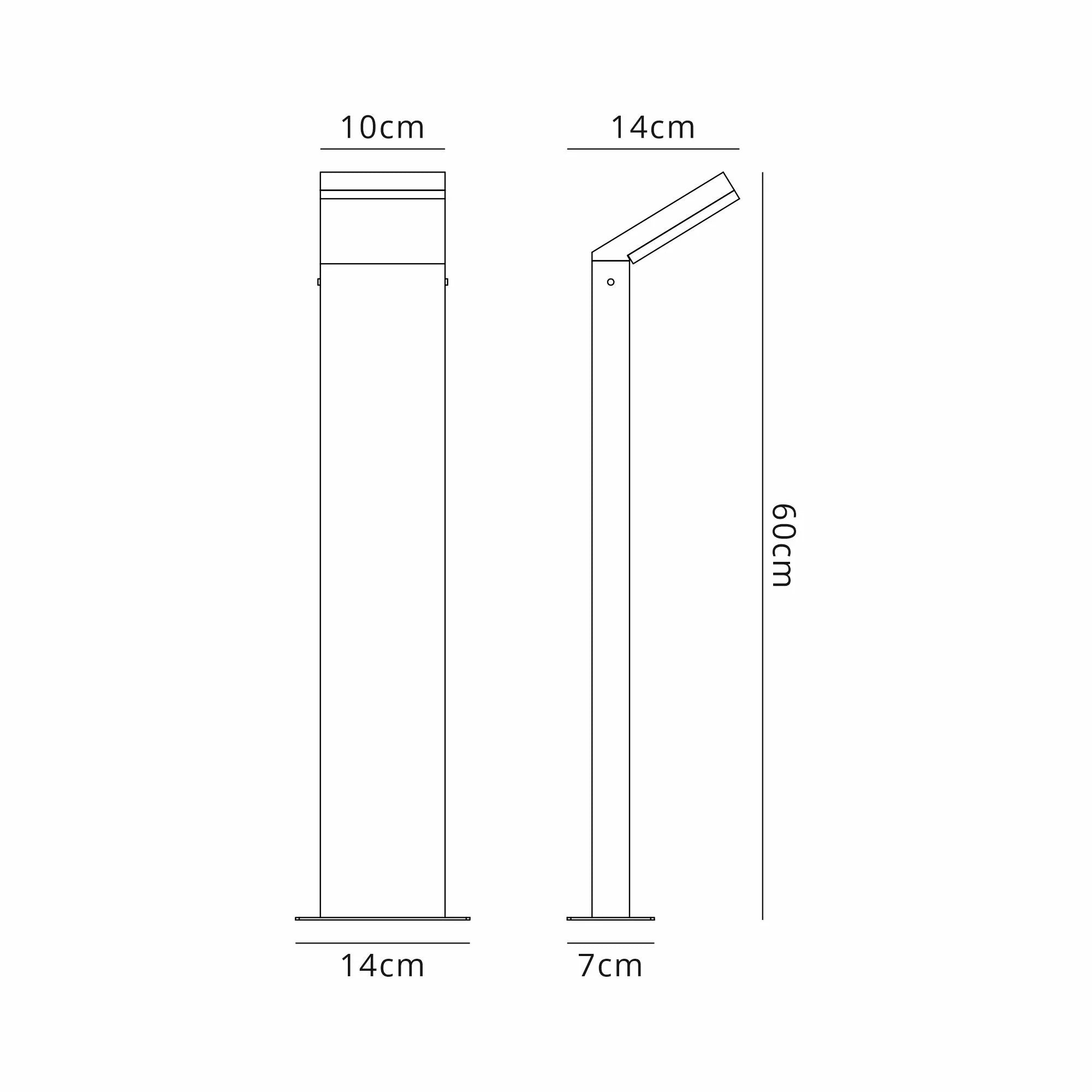 Alpine Slimline Bollard, 12W LED, 3000K, 1020lm, IP65, in Anthracite (Mantra M8151)