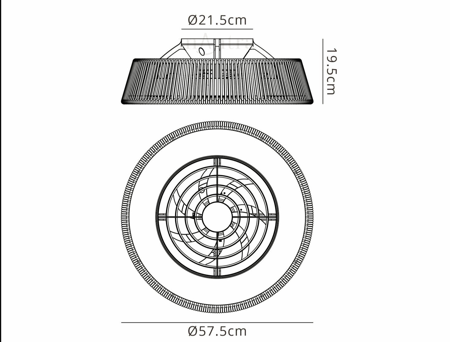 Polynesia Mini LED Dimmable Ceiling Light With Built-In Fan - Remote Control