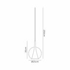 Elsa Assembly Pendant (WITHOUT PLATE) With Round Shade, 1 Light E27,  Glass With Frosted Inner Cone